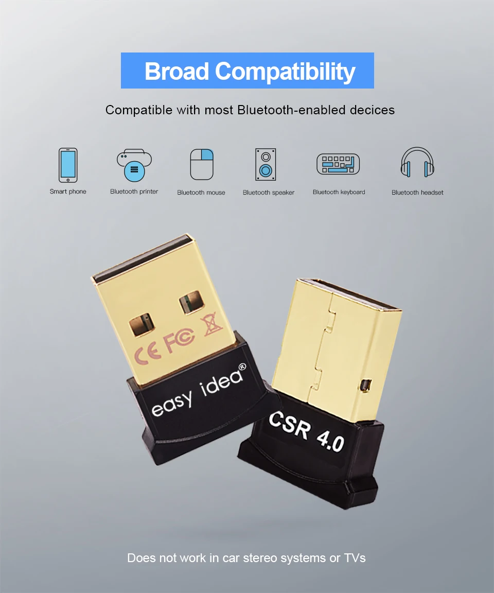 Easyidea Bluetooth адаптер USB ключ для компьютера ПК беспроводной USB Bluetooth передатчик 4,0 музыкальный приемник Bluetooth адаптер