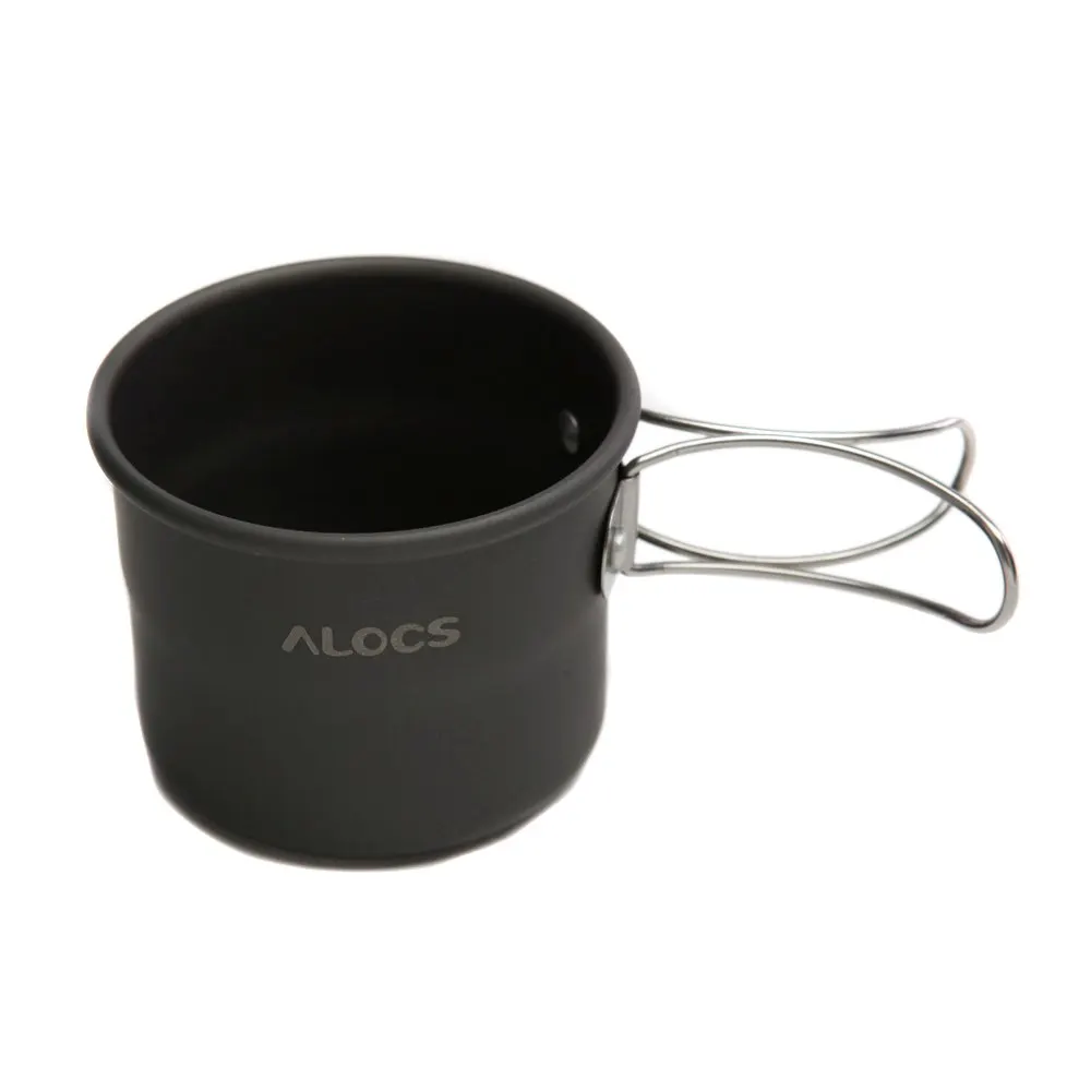 /ALOCS TW-402 чашка для кемпинга на открытом воздухе Портативная Алюминиевая оксид на открытом воздухе Складная ручка посуда для напитков 150 мл для пешего туризма пикника приготовления пищи