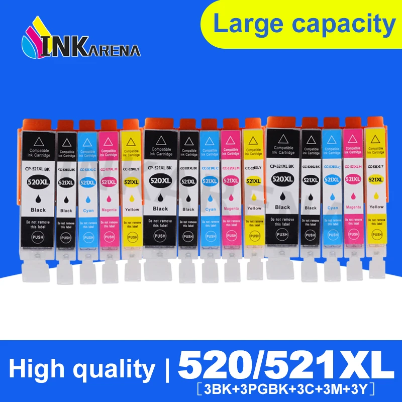 Чернильный картридж для Canon Pixma MP550 MP560 MP620 MP630 MP640 MP980 MP990 MX860 MX870 IP3600 PGI 520 15 шт.