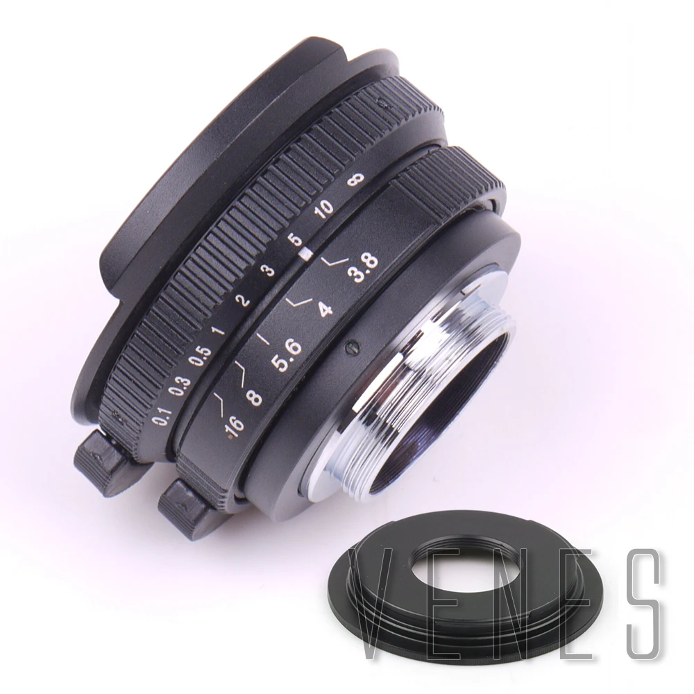 Объектив рыбий глаз 8 мм F3.8 для камеры C Mount + к Micro M4/3 / NEX N1 Pentax Q /Fuji M M2 переходное