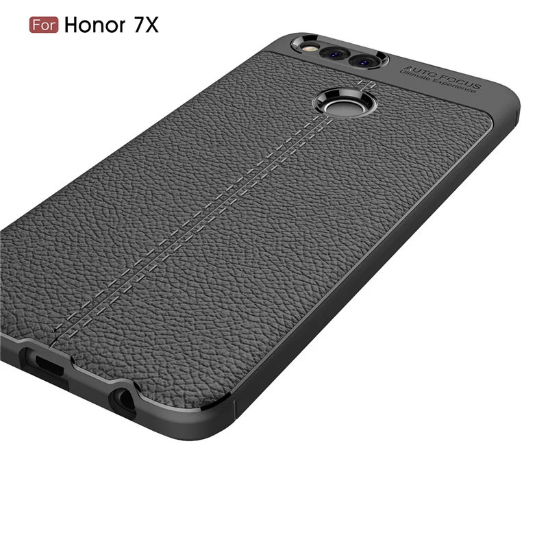 Чехол для Huawei honor 7X BND L21 мягкий черный силиконовый Классический чехол в полоску