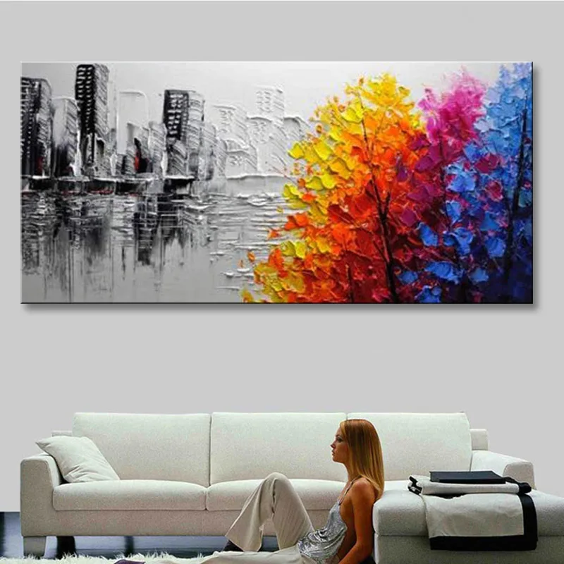 

handmade oil painting on canvas modern 100% Best Art Abstract oil painting original directly from artis COX1-001 No Frame