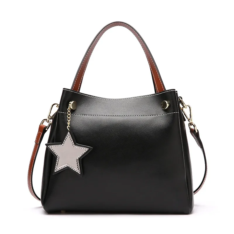 Модная женская сумка из натуральной кожи через плечо Повседневная Сумка-тоут с