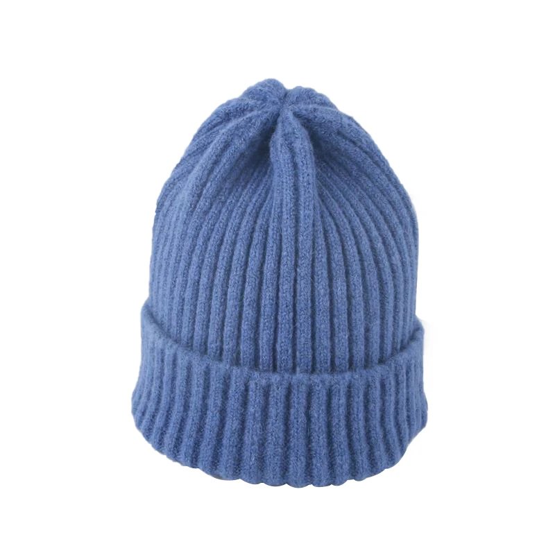 Blue baby hat Модная детская зимняя шапка, вязаная полосатая детская шапочка, эластичные теплые Аксессуары для младенцев, детская шапка, однотонная детская шапка для мальчиков и девочек, 1 шт - Цвет: Blue baby hat