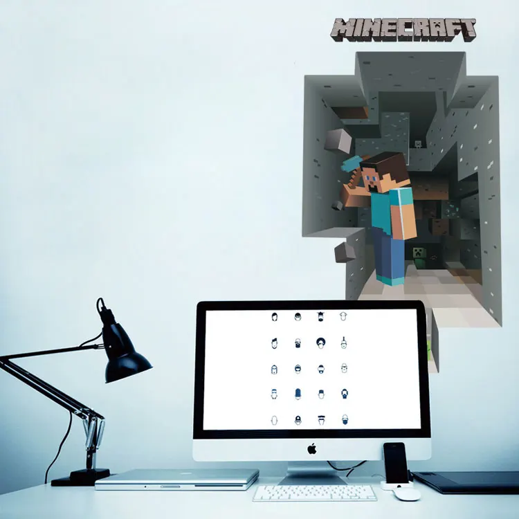 

3D Game characters wall stickers DIY vinyl home decal for kids' room popular game paper home decoration
