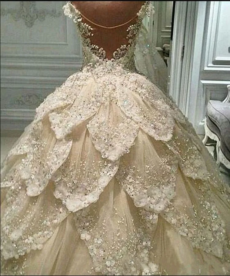 Платье для свадьбы кружевное с открытыми плечами стразами и стразами|Свадебные