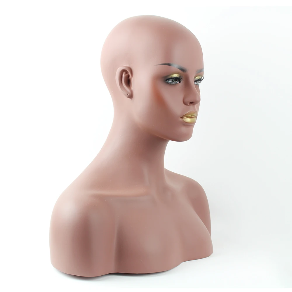 Золотые губы из стекловолокна афроамериканский черный женский манекен голова