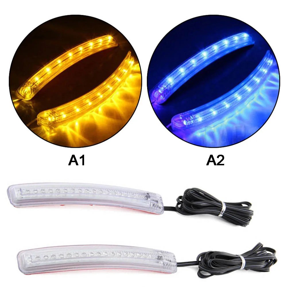 LED Car Light Source Yellow Soft 9 SMD FPC Turn Signal DC 12V Auto Rearview Mirror Indicator Lamp 2pcs/set | Автомобили и