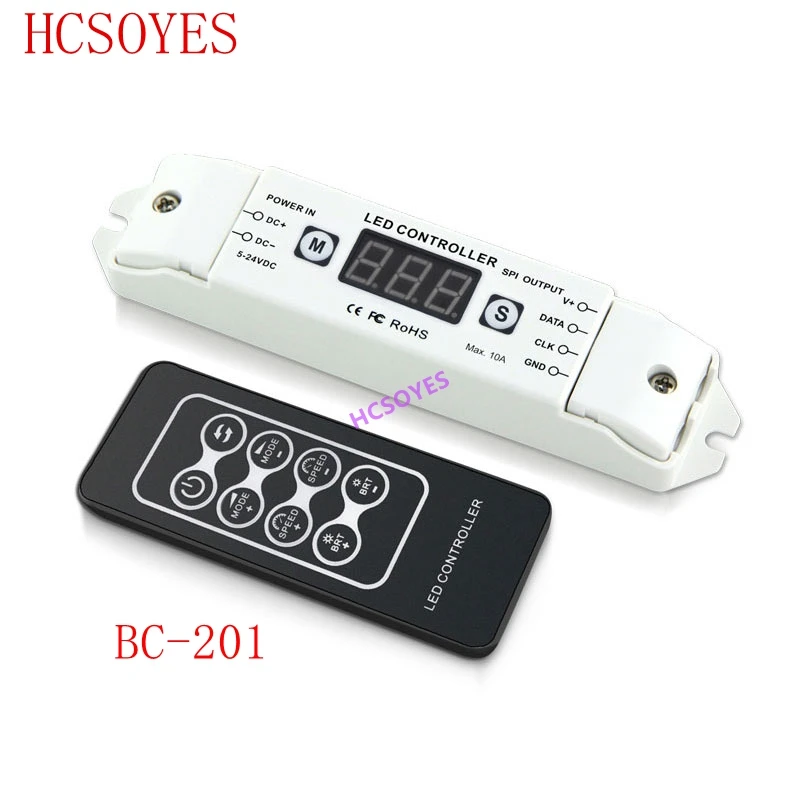BC 201 DC5V 12V 24V LED Pixel SPI контроллер полосы цифровой адресуемый контроль 2801 2811 2812 6803 8806