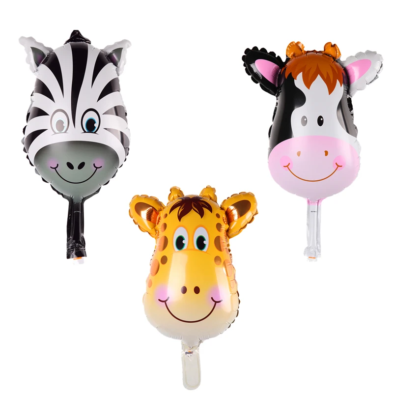Новые мини-воздушные шары с головой зебры воздушные для дня рождения оптовая