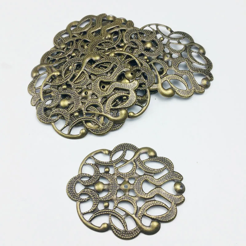 

46x57mm 20pcs Wholesale Filigree crafts Hollow Embellishments Findings,Jewelry Accessories,Bronze Tone ornaments