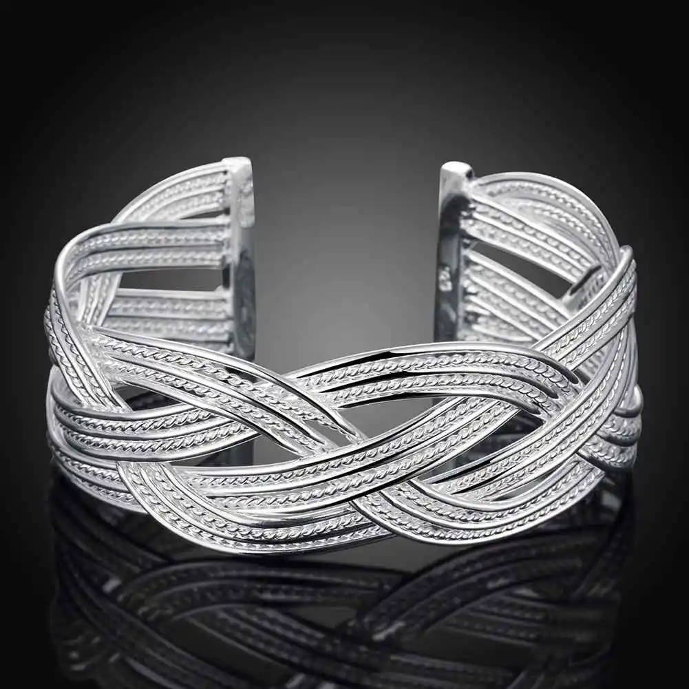 Горячая продажа плавающие покрытые серебром Подвески pulseras большие плетеные hombre