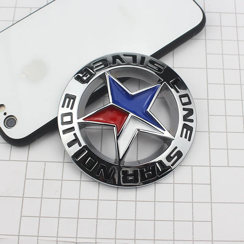 Металлическая Серебристая эмблема Lone Star стикер с логотипом | Автомобили и