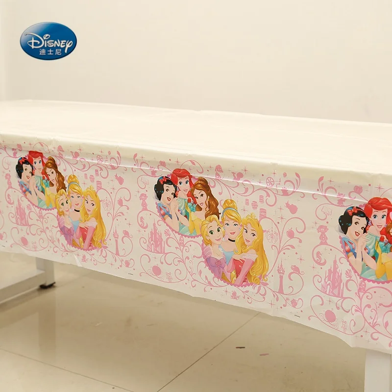 tablecover 1pcs Мультяшные вечерние принадлежности Принцесса Тема вечерние столовые приборы набор «С Днем Рождения» вечерние украшения для детского дня рождения - Цвет: tablecover 1pcs