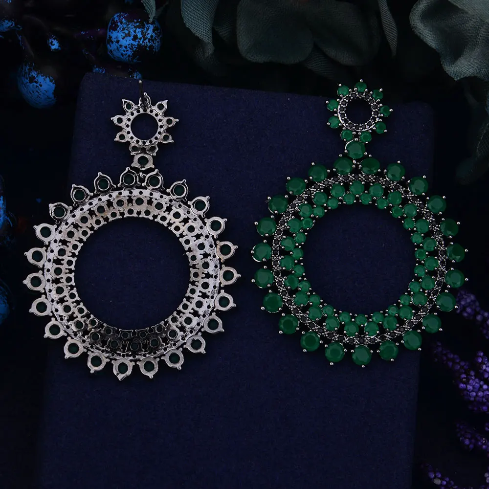 

GODKI Round Sunflower Popular Elegant Full Cubic Zirconia Pave Wedding Earring For Women