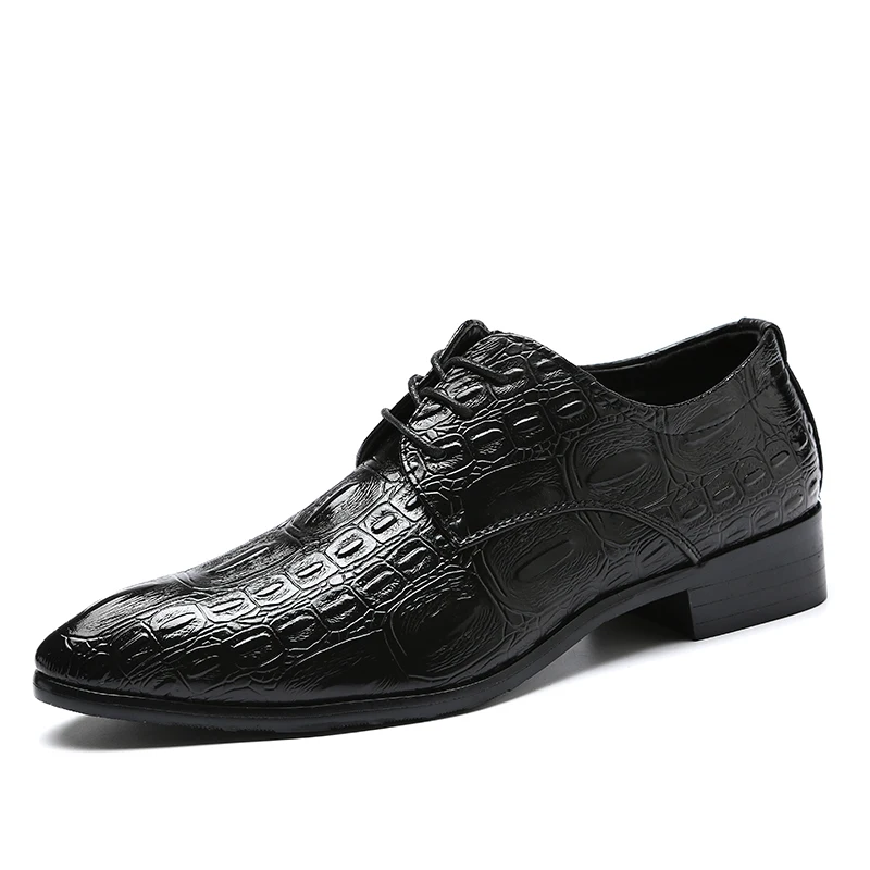 Black with socks Мужские туфли-оксфорды; официальные повседневные ботинки; мужские оксфорды из искусственной кожи с тиснением под крокодиловую кожу; мужская повседневная обувь; кожаные ботинки с перфорацией типа «броги» на шнуровке; размер 46 - Цвет: Black with socks