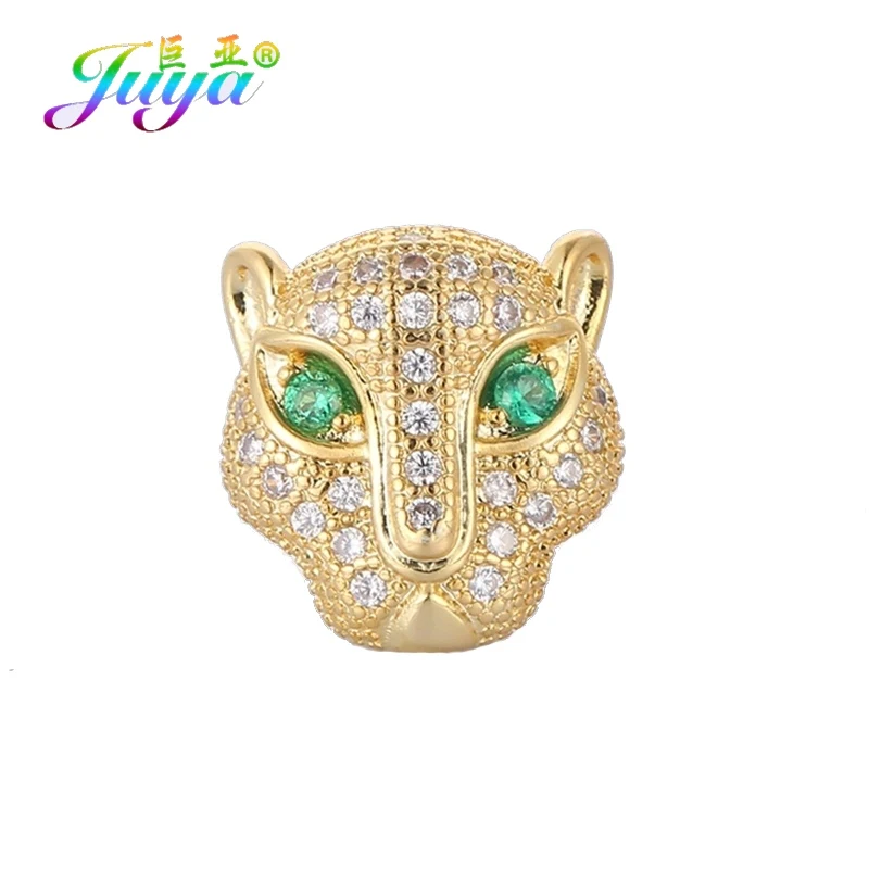 As Photo Juya DIY, для женщин и мужчин, натуральные камни, ювелирные изделия, европейский шарм, бусины ручной работы, леопард, Лев, голова Пантеры, металлические бусины, аксессуары - Цвет: As Photo