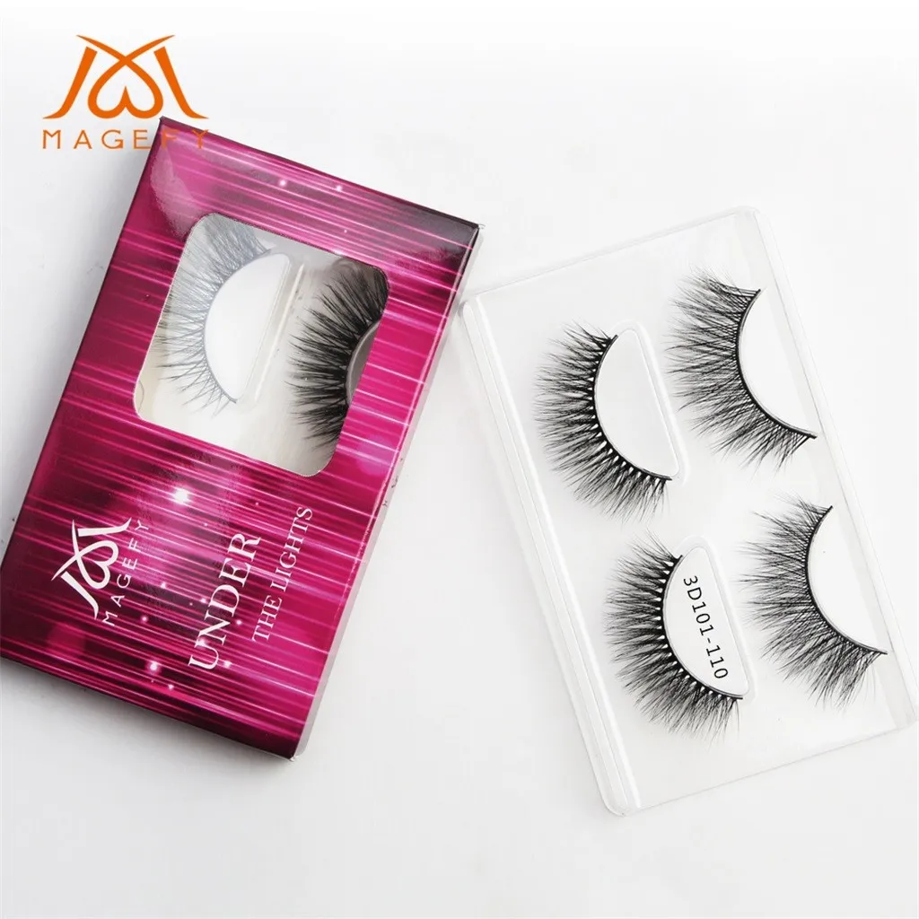 Женские красивые большие глаза две пары 3D меха норки с мягкими длинными