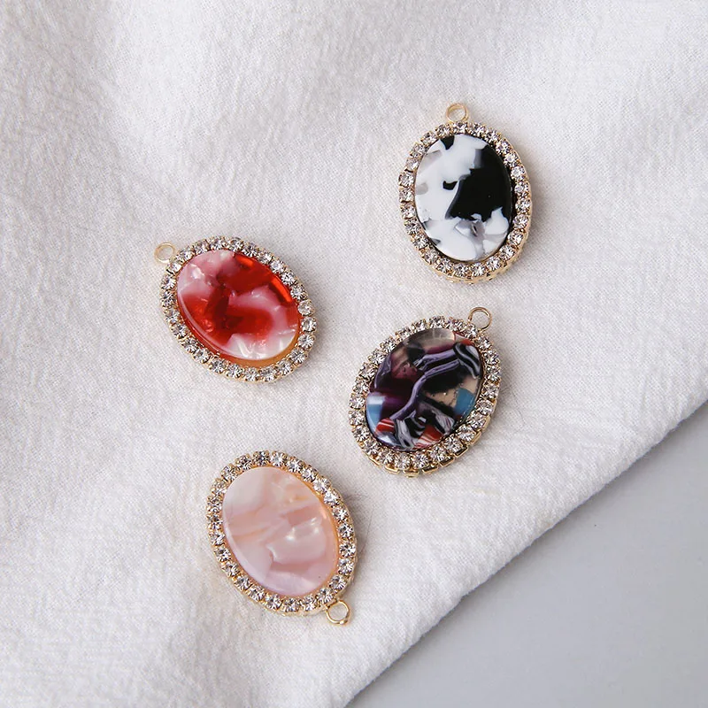 Двусторонние акриловые бусины 20 шт./лот Геометрия Овальная Форма сплав плавающий