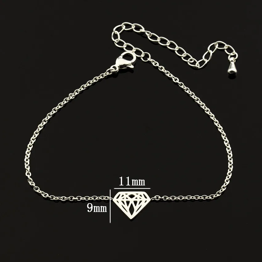 

V Attract 10pcs Handcrafted Stainless Steel Hand Chain Vintage Geometric Triangle Charm Bracelet for Women Gift Wholesale