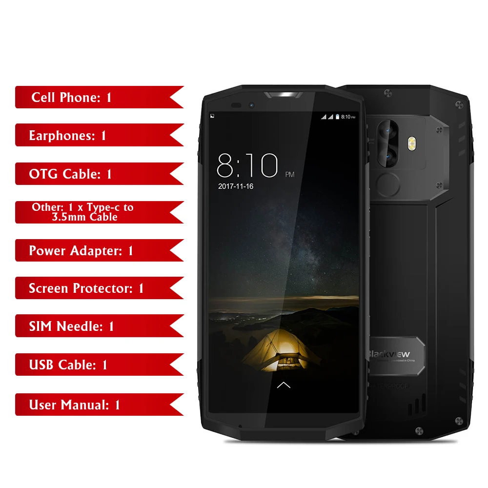 Blackview BV9000 Pro фаблет 4G 5 7 дюйма Android7.1 MTK6757CD Octa Core2.6GHz 6 ГБ Оперативная память 128
