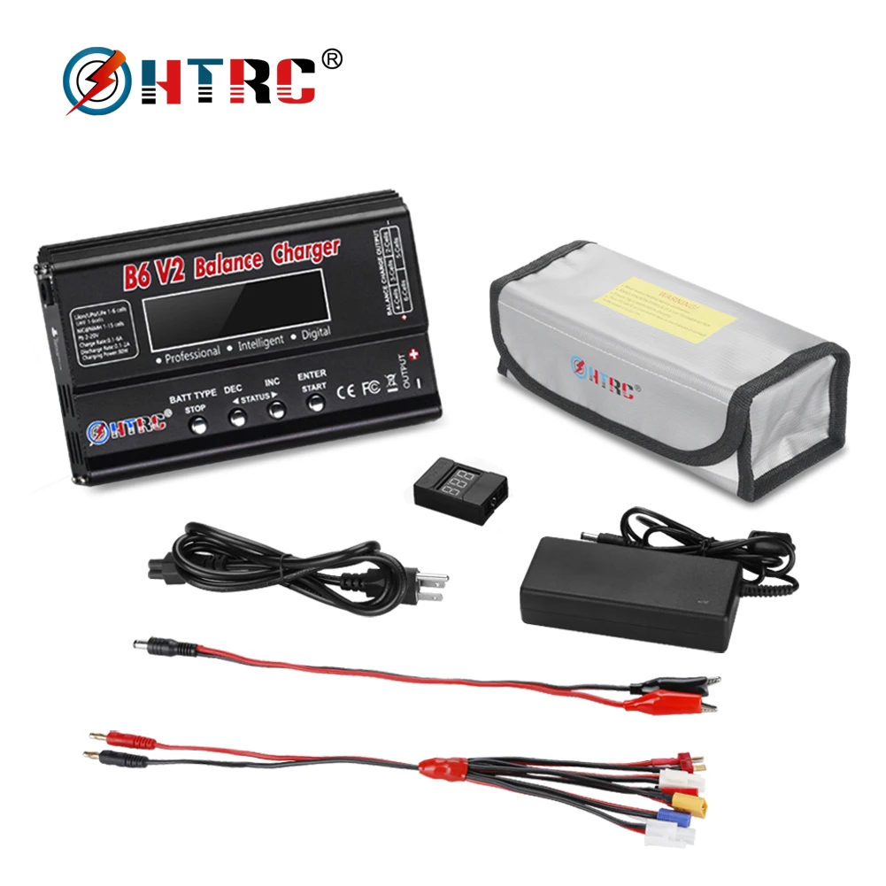 Зарядное устройство Lipo HTRC IMAX B6V2 зарядное RC 80 Вт 6A для LiIon/LiFe/NiCd/NiMH/High/LiHV Dis 15V6A вы