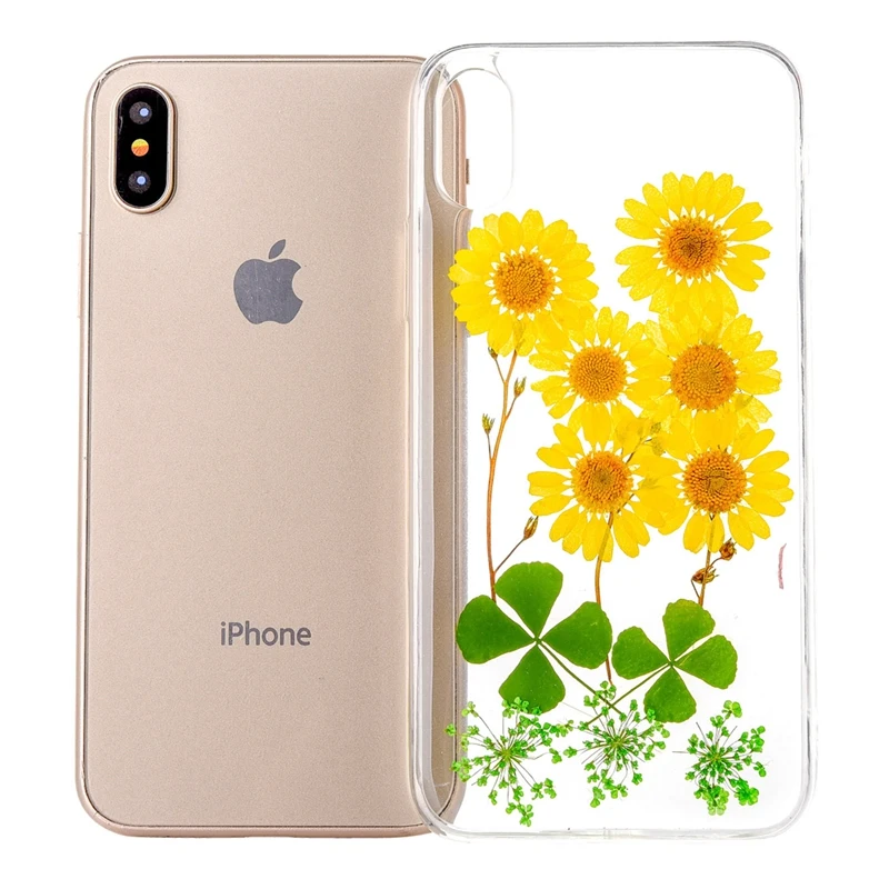 Чехол для iphone 8 с настоящим цветком чехол из натуральной гербарий 7 Plus X XS XR Max