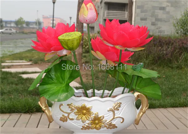 Поддельные цветок лотоса кучу 48 см 10 шт. моделирование Water Lily 6 цветов 7 стеблей для Свадебная вечеринка дома искусственные декоративные цветы