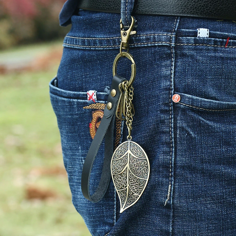 Брелок для ключей с орнаментом в стиле ретро панк брелок большим листом