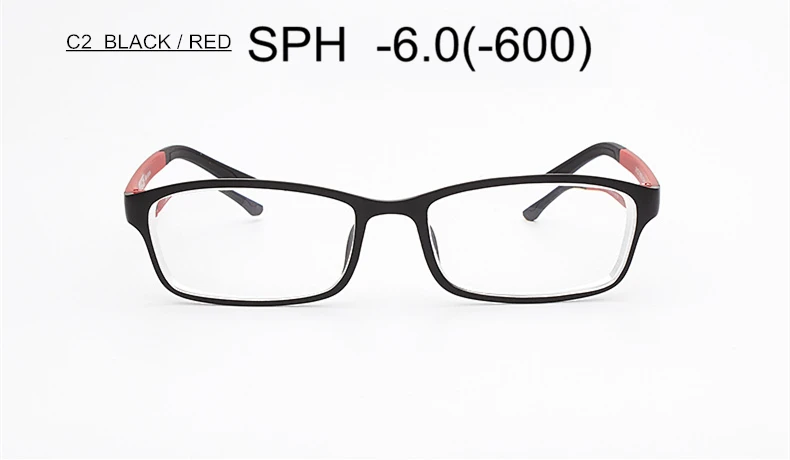 C2 (-6.0) SUMONDY SPH-0,5 до-6,0 очки для близорукости для мужчин и женщин модный бренд TR90 оправа Очки для близоруких с диоптрией F168 - Цвет оправы: C2 (-6.0)