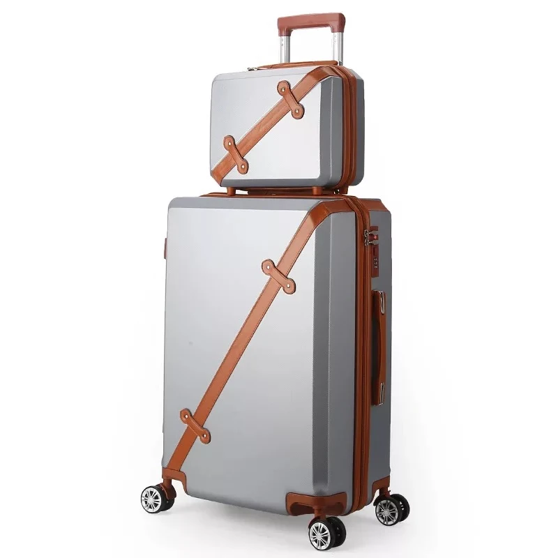 Для женщин комплект из 2 предметов в стиле ретро прокатки Чемодан с косметический