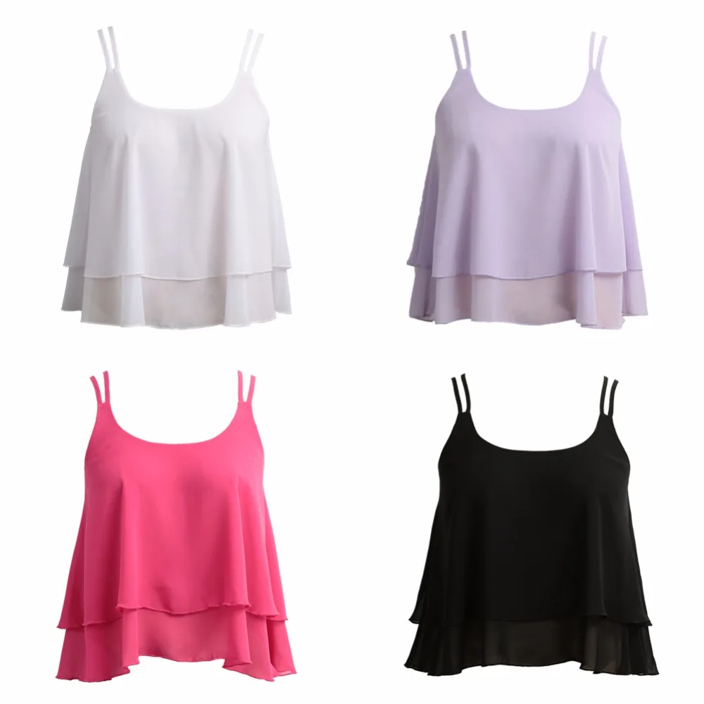 XXXL Chiffon Tank Top Women 2019 Summer Sleeveless Shirt Sexy V-neck Cami Loose Casual Female Crop Tops Plus Size Ladies Vest | Женская