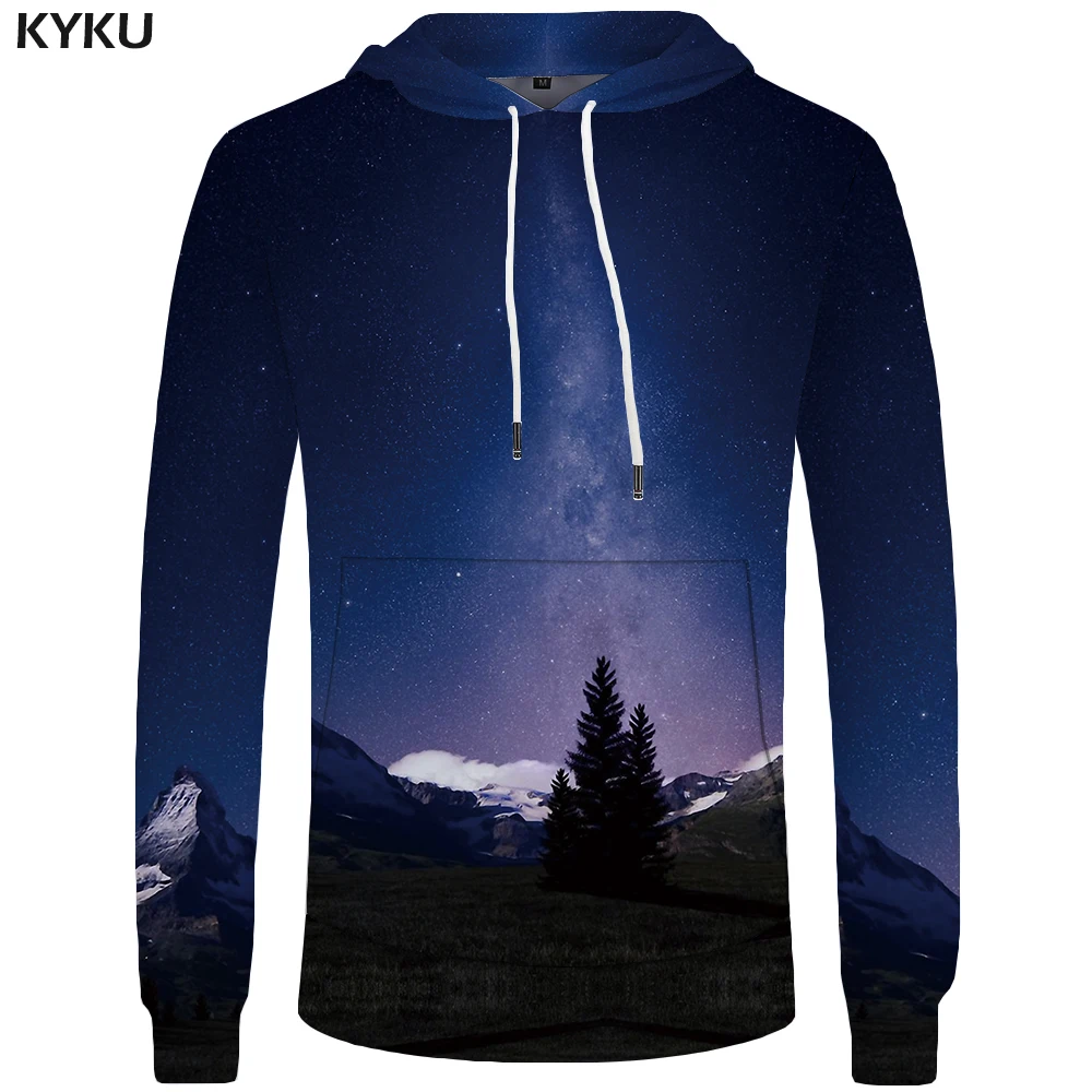 KYKU Марка Galaxy толстовки Для мужчин забавные Толстовка Harajuku карман 3D Hoddie кофты s
