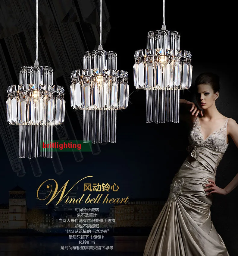 Хрустальная Подвесная лампа промышленный подвесной светильник для бара