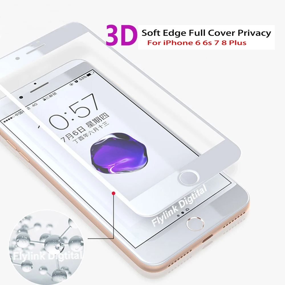 

3D 9H Curved Edge Full Cover Screen Protector For iPhone 6S 6 Tempered Glass On The For iPhone 6 7 8 Plus Protective Glass Film