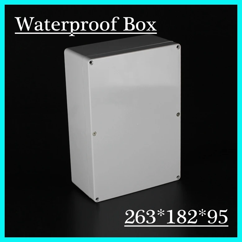 

Po Free Shipping 263*182*95mm Waterproof Enclosure Plastic Electronic Project Box Case PlC Shell Outdoor Distribution Power case