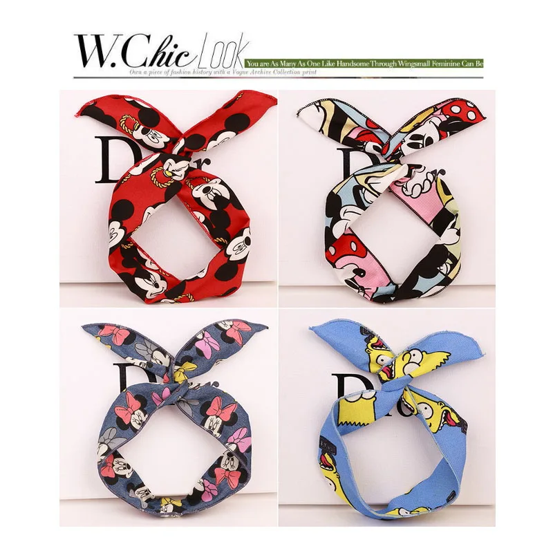 New Mickey Ears Headband Cartoon Minnie ears christmas Headband Bow Modeling Girl Hair Accessories Birthday Party Celebration