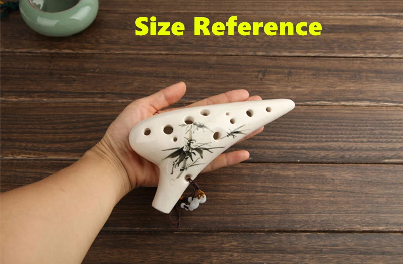 12 отверстий Alto C Key Ocarina Flute AC ручная работа с трещинами цветной рисунок народный