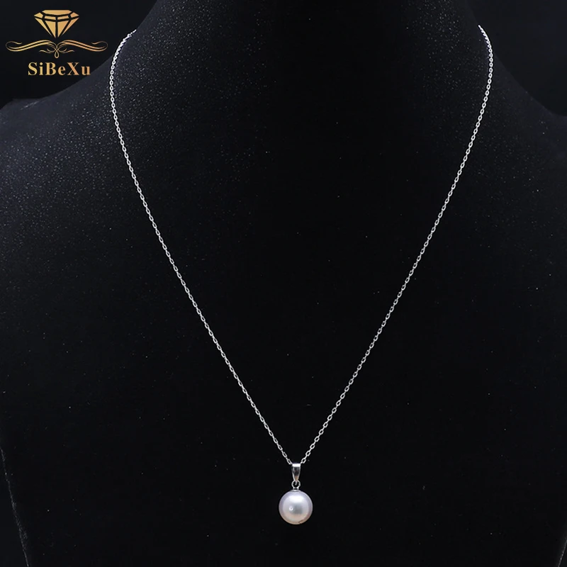 Модное женское ожерелье Простой жемчужный темперамент современный 925 Серебряный
