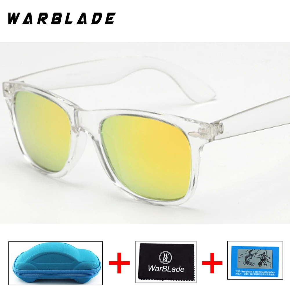clear gold WarBLade модные желтые солнечные очки ночного видения мужские Квадратные Зеркальные поляризованные солнцезащитный крем женские очки Аксессуары Солнцезащитные очки - Цвет линз: clear gold