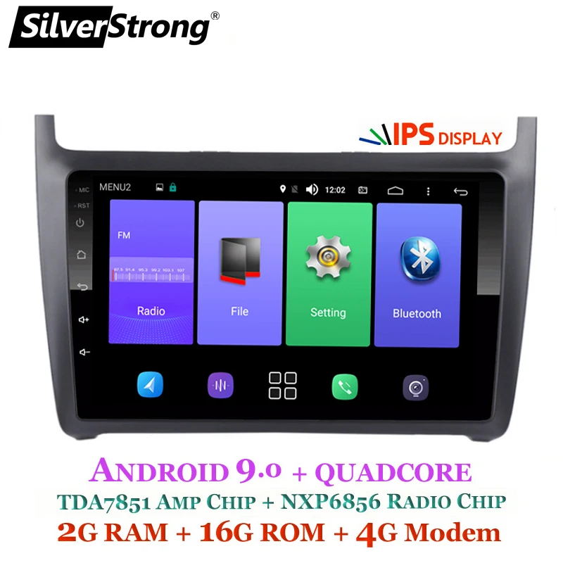 SilverStrong ips Android9.0 4G Автомобильный gps навигация для VolksWagen Polo Новый Android 9 0 2009 2010 2012 2013