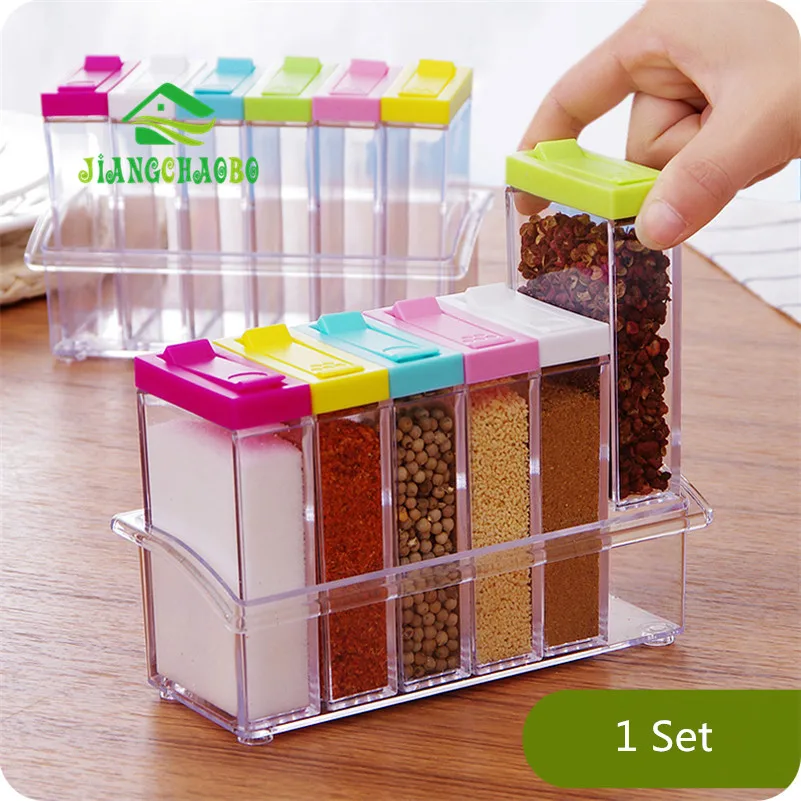 6 шт./компл. прозрачный России аромат Приправ Для баночек со кухонная коробочка