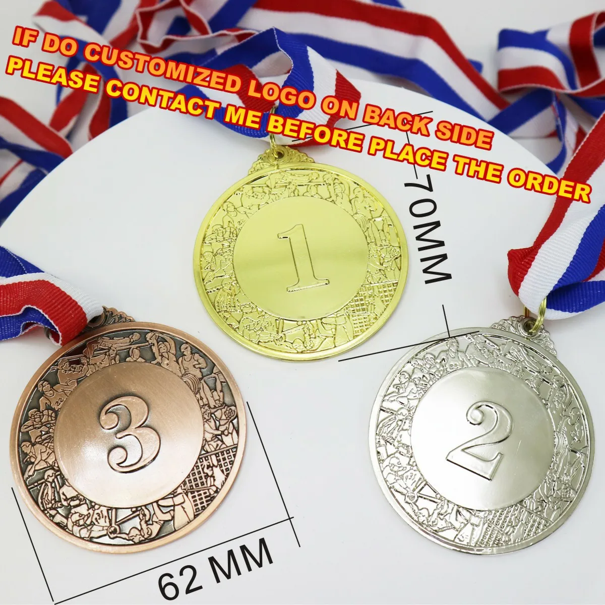 Медали с гравировкой вашего логотипа на задней стороне 1 набор содержит медаль №