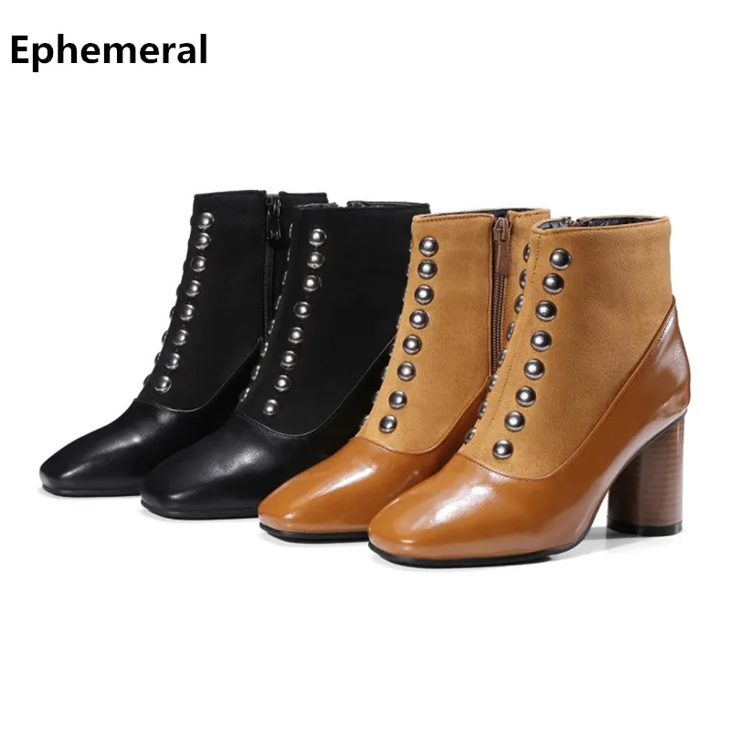 Женские ботинки на высоком каблуке толстом Botas Femininas De Inverno Зимняя теплая женская