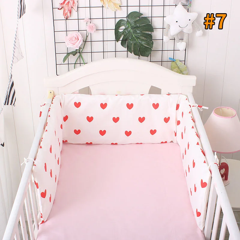 style 7 Cotton Baby Bed Bumpers Newborn Bed Safety Rails Anti-collision Infant Crib Protector Cushion Kids Crib Bumper Baby Bedding - Color: style 7
