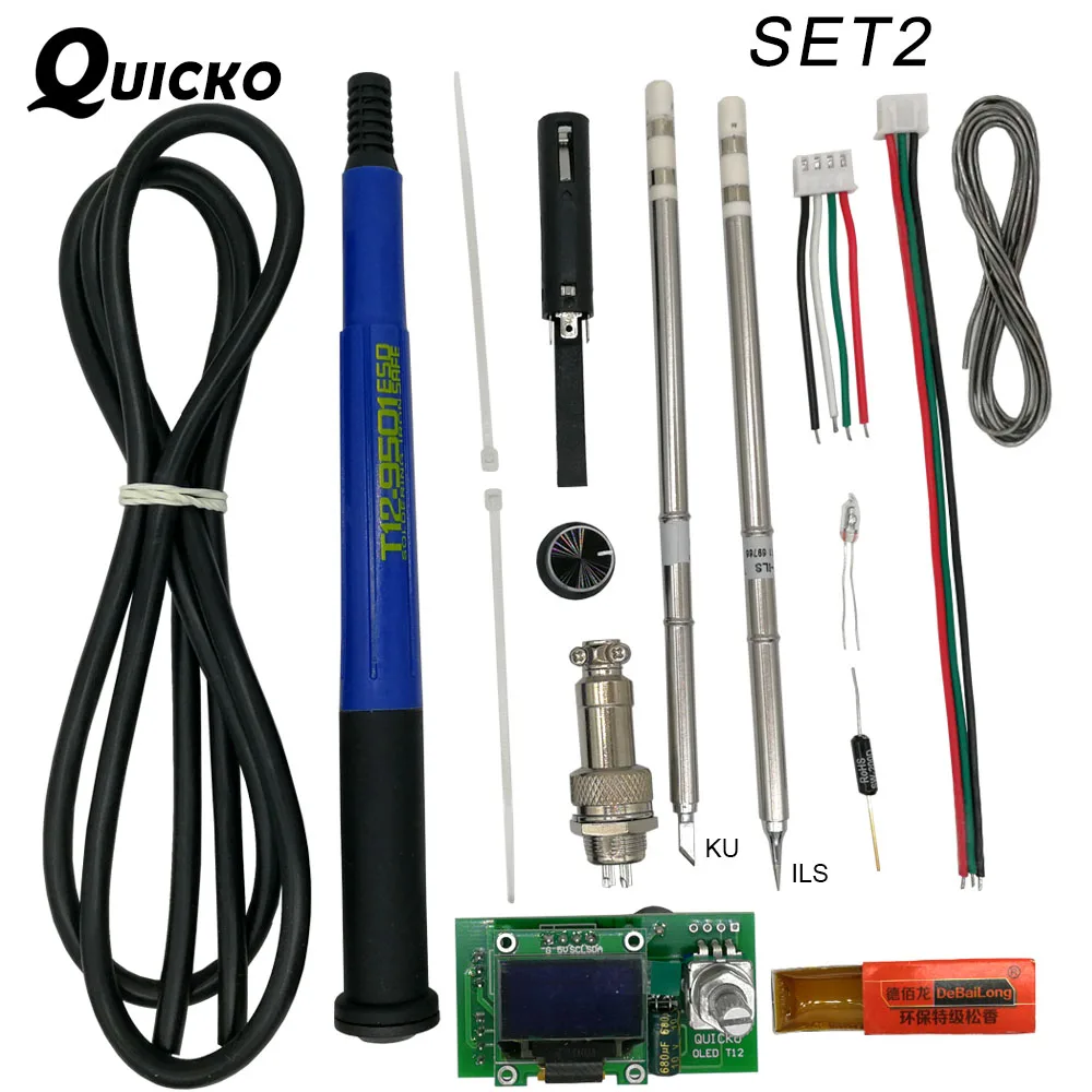 QUICKO регулировка температуры T12 STC OLED контроллер цифровой паяльник станция сварки дисплей панель применяется к HAKKO T12 советы