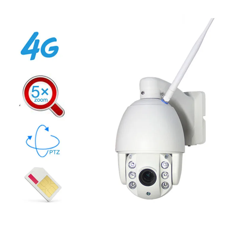 60 Вт солнечная панель питания ip-камера Wifi 1080P HD 3g 4G SIM карта PTZ Солнечная камера для улицы 5X оптический Купол CCTV видео камера безопасности