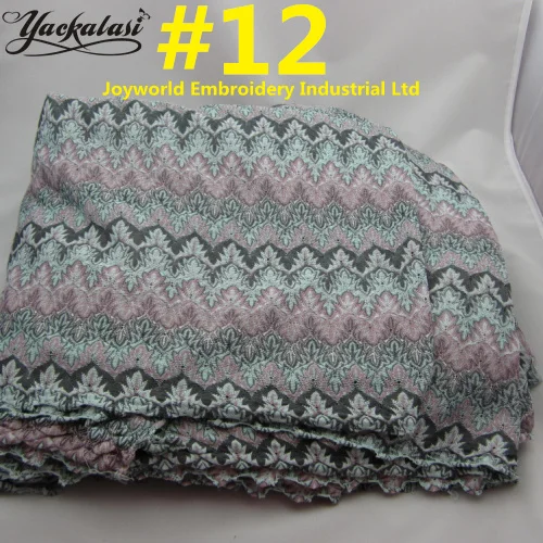 See Color YACKALASI Zig Zag Вязаные кружевные ткани 1 метр для платья волнистые полосатые крючком сетчатые ткани Diy модная ткань кленовый лист 150 см в ширину - Цвет: See Color