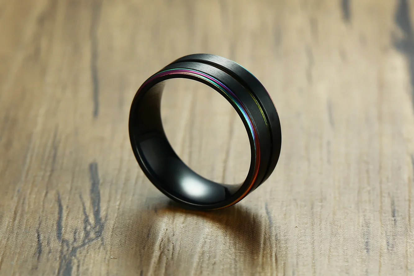 Новинка, мужское кольцо Anel Masculino Anillos, Радужное кольцо из нержавеющей стали, обручальное кольцо, красочное ювелирное изделие brother