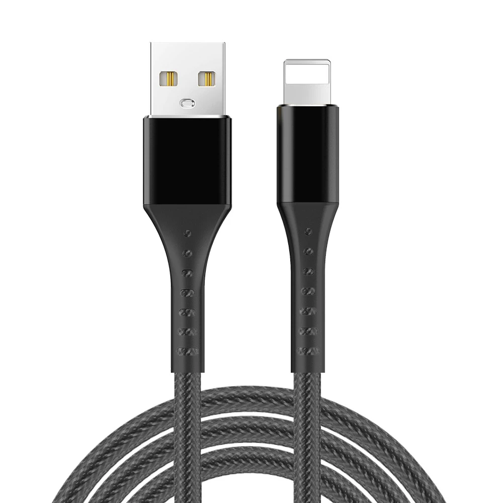 Зарядный usb-кабель для передачи данных для iPhone 6S 6 s 7 8 Plus Xs Max XR X 5 6Plus 7Plus 8 Plus iPad нейлоновый шнур для быстрой зарядки - Цвет: Черный